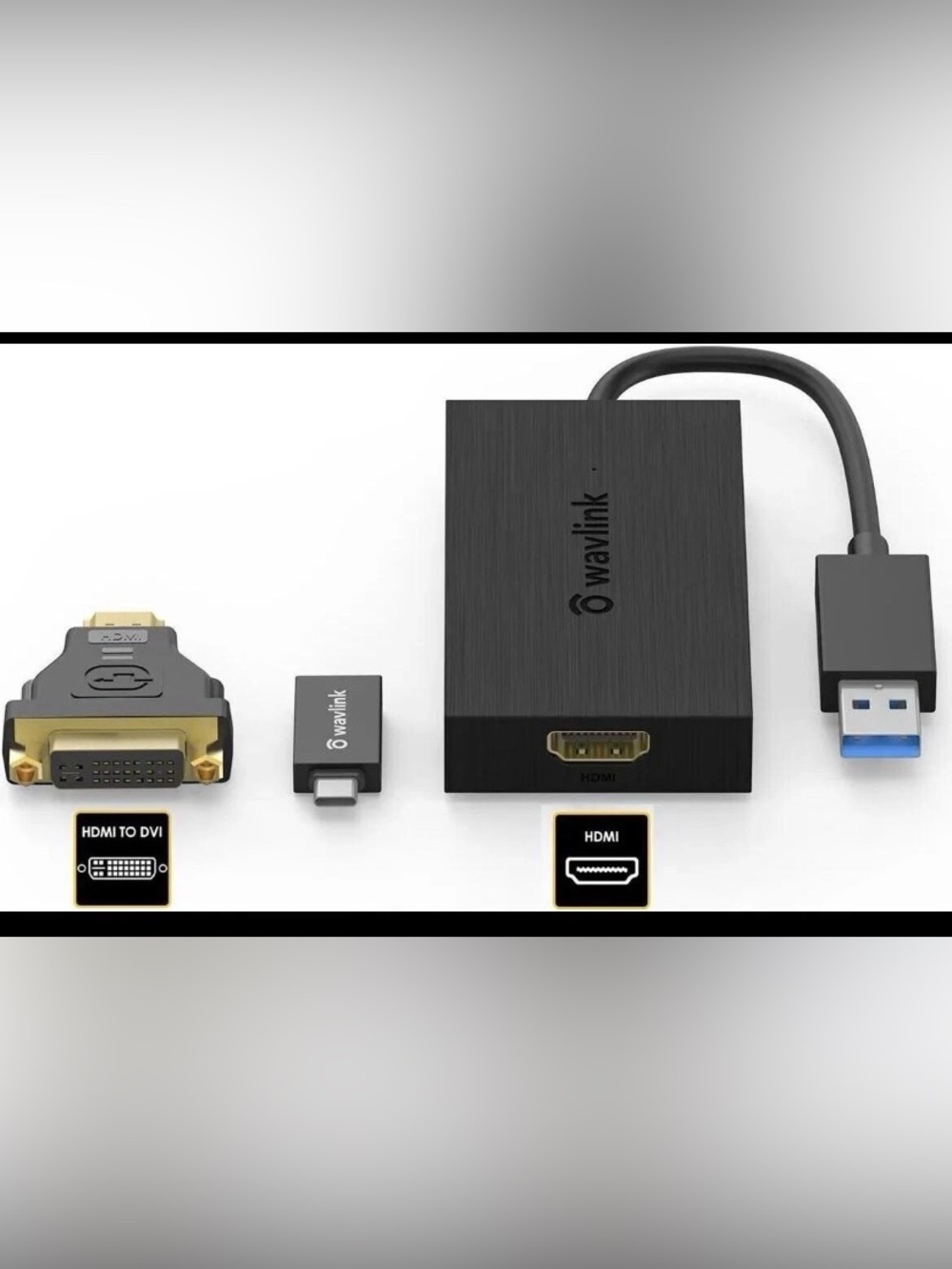 Wavlink USB-C to HDMI Adapter and HDMI Hub - Black